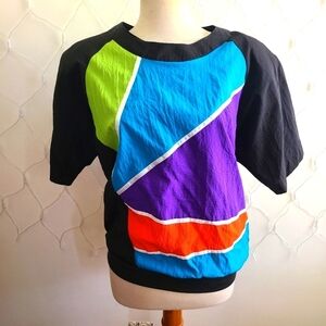 Vintage Pullover Top • Teddi Sport • Colorblock • Medium